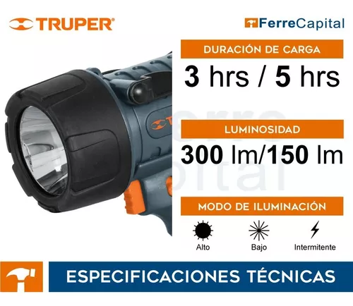 Linterna recargable de led alta potencia recargable Truper LARE-300