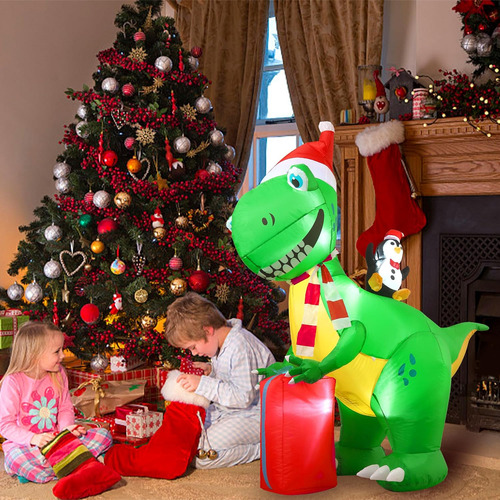 M Mingle Dinosaur Inflable Inflable, Decoraciones Navideñas