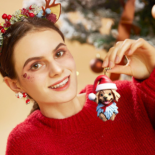 Decoración Colgante De Perro De Navidad Adorno De Perro Para