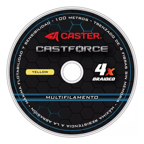 Multifilamento Pesca Caster Castforce 18 Lbs 4 Hebras 100m