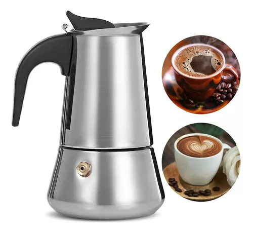 Oggi Cafetera de café expreso para estufa, 4 tazas (4 onzas), vidrio de  borosilicato, cafetera italiana, cafetera expreso, cafetera para estufa