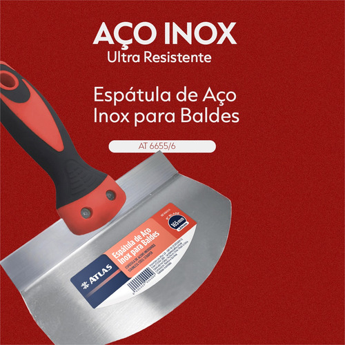 Espatula De Aço Inox Borda Arredondada Atlas Para Baldes