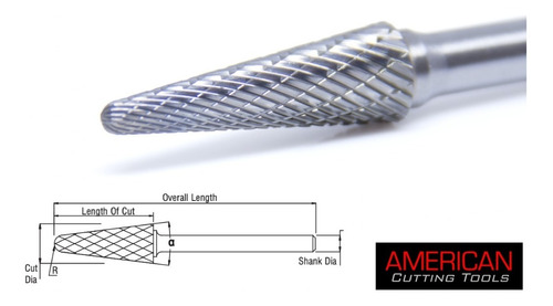 Lima Rotativa Fresa Escariador Burr Sl4 Conica 1/2x1-1/8 