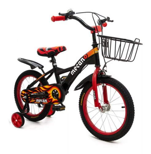 Bicicleta paseo infantil Love Cross R20 1v freno v-brakes color negro/rojo con ruedas de entrenamiento  