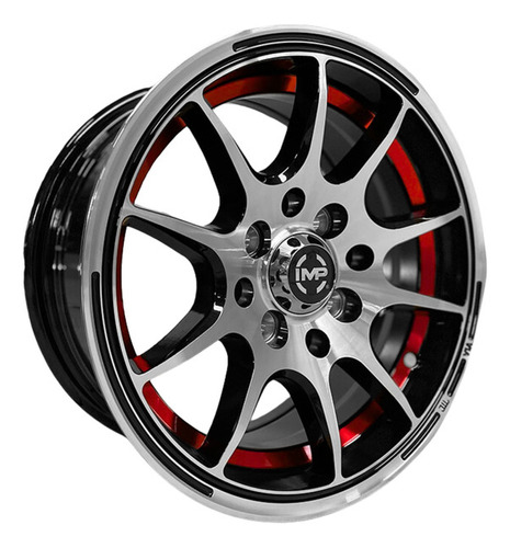 Paquete 4 Rines 13 8x100/114.3 Bmf Red Cut Matiz Tsuru