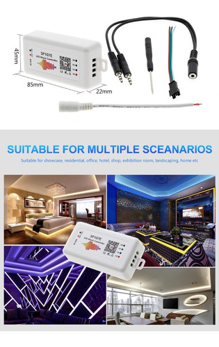 Imagem 2 de 6 de Controladora Sp107e Bluetooth App Fita Led, Música Rítmica