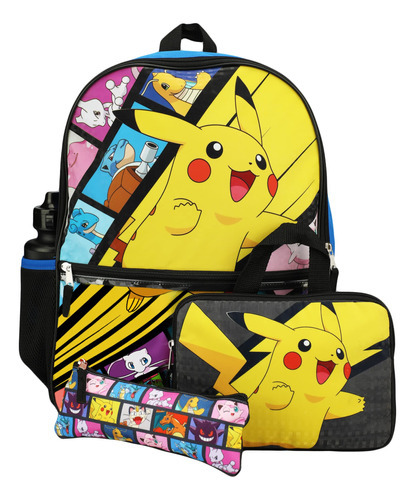 Pokemon Pikachu Anime Caricatura De Accesorios De Mochila De Color Multicolor Diseño De La Tela Bioworld