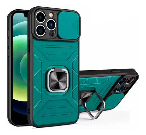 Funda Case Para Samsung A02 Robot Verde Con Aro Y Protector