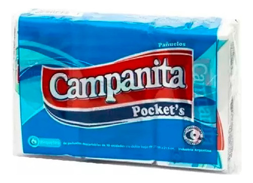 Pañuelos Descartables Tissue Campanita Pocket X 30 Paquetes