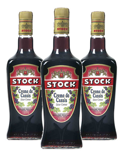 3x Licor Creme De Cassis Stock 720ml 