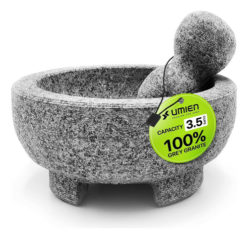 Mortero De Granito Umien Conjunto De Mortero - 100% Granit