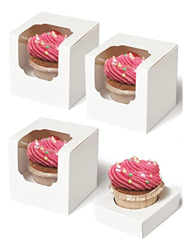 Cajas Para Cupcakes 50 Pzs Blanco - Envase Individual,