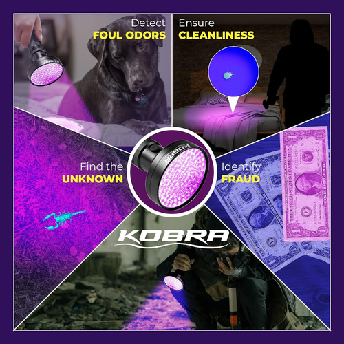 Kobra Black Light Linterna 100 Led Lámpara Y ...