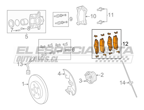 Pastilla De Freno Delantera Jeep Wrangler 2012