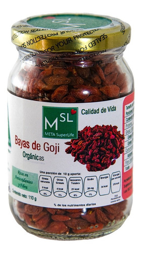 Imagen 1 de 4 de Goji Berries/bayas - Frasco Vidrio 110 G - Origen: China