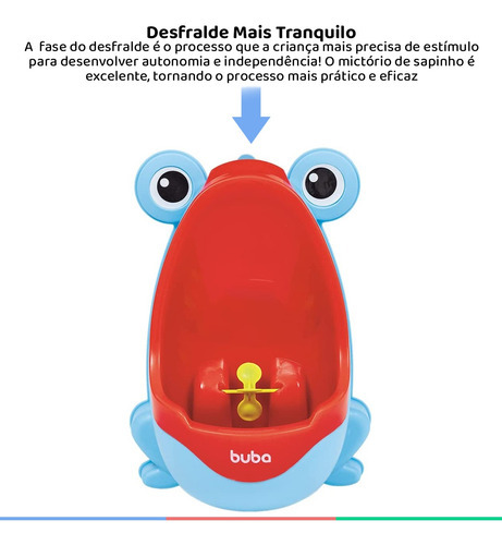 Mictório Infantil Com Alvo Giratório Sapinho Azul Buba
