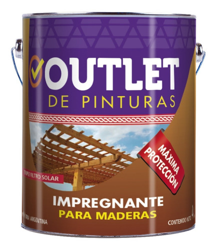 Impregnante Protector De Maderas Simil Cetol 4 Lt Color Roble