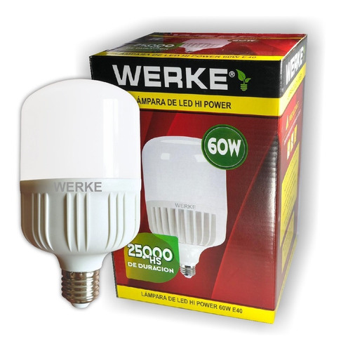 Lámpara Led Alto Poder E40 60w Fría Werke X10