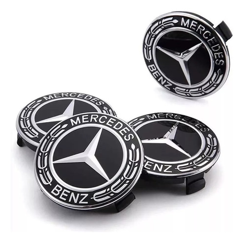 4 Centros Kit Cap,  Para Mercedes Benz 75mm 