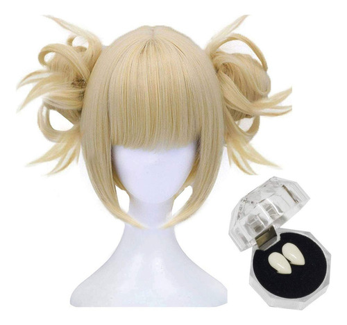 1 Morticia Peluca Corta Rubia Full Bang Anime Cosplay Toga 1