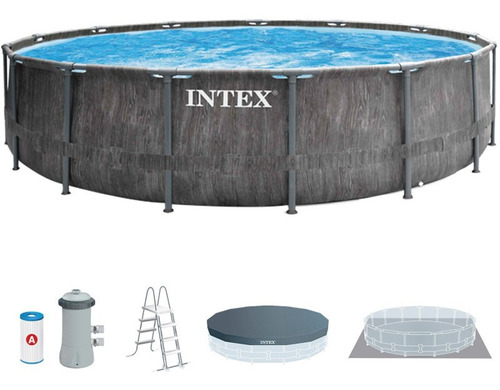 Pileta Estructural De Lona Intex 457x122cm Bomba + Escalera