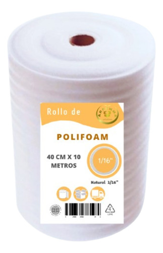 Polifoam Delgado Sustituto Papel Burbuja 40cmx10