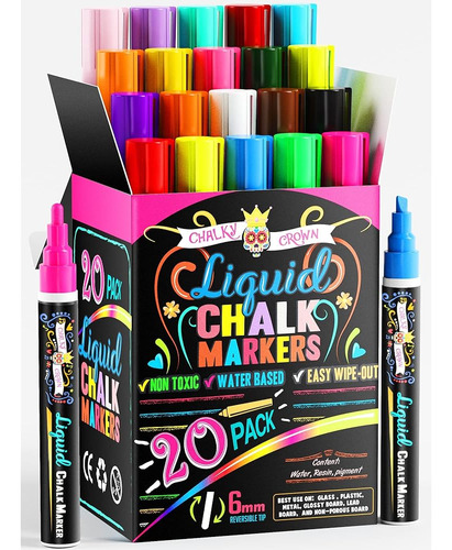 Chalky Crown Neon & Vintage Chalk Markers - Dry Erase Marker