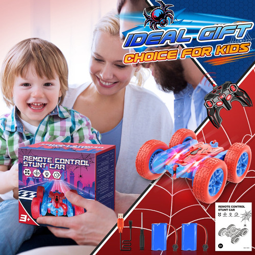 Coche Control Remoto Juguetes Para Niños Spider Con Led 360