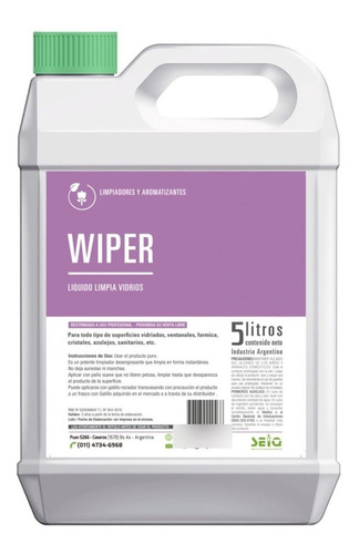 Wiper Seiq (líquido Limpiador Desengrasante Limpiavidrios)