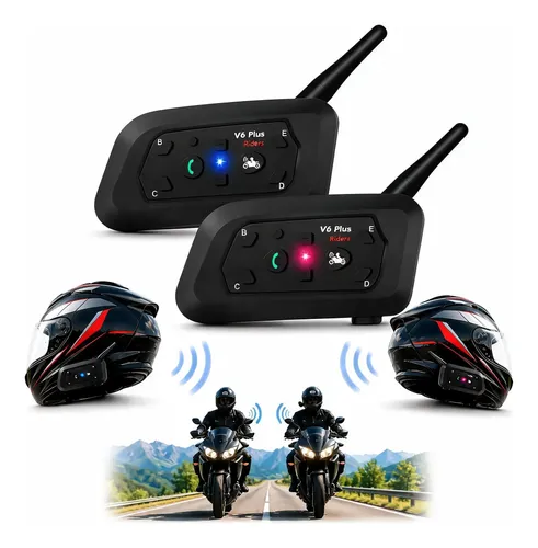 Intercomunicador Capacete V6 Plus Sem Fio Moto Eventos Par