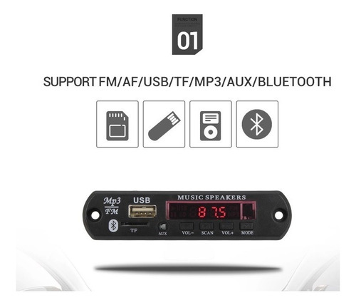 Imagem 4 de 8 de 5 X Placa P/ Amplificador Modulo Usb Mp3 Player Bluetooth