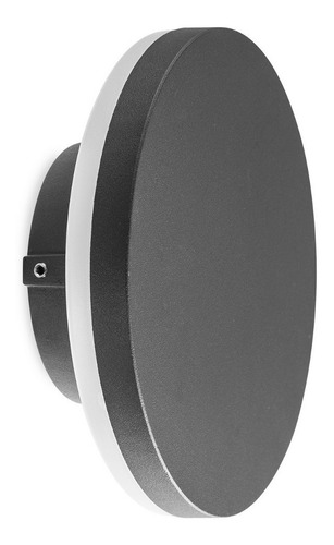 Luminaria Exterior Skote Negro 12w Led Aplique Circular Leuk