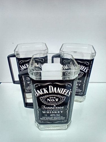 Kit Com 3 Copos Jack Daniels 700 Ml Feito De Garrafa 