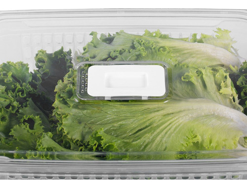 Contenedor Largo Doble Rejilla Interior Para Frutos Tutti Color Transparente