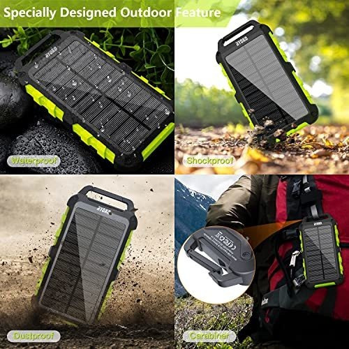 Banco Energía Solar 20000mah Doble Usb Led Powerbank Lintern