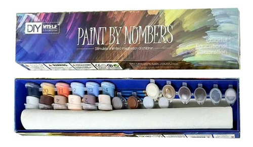 Imagen 2 de 5 de Kit Pintura Oleo Para Pintar Por Números Lienzo