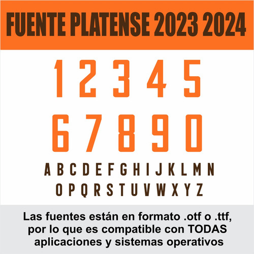 Tipografia Platense 2023 2024 Ttf Letras Numeros Dorsal