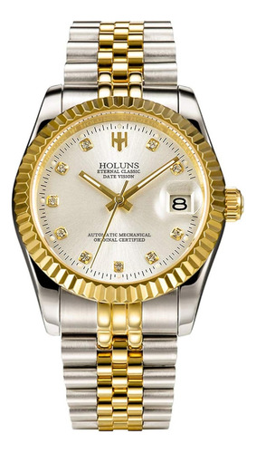 Holuns Mens Full Gold Watch Automatic Mechanical Gilded