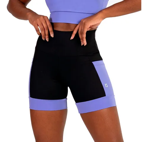 Shorts Feminino Cintura Alta Com Bolsos Academia Corrida | Parcelamento sem juros