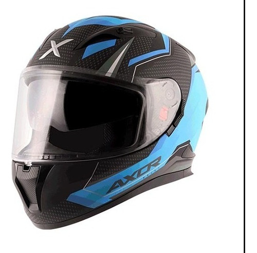 Casco Motocicleta Axor Street Wacky-e Dull Black Blue