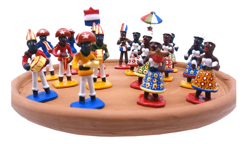 Estátua Bloco Maracatu Miniatura Escultura Cerâmica Caruaru