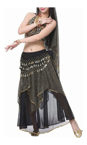 Fajilla Bellydance Monedas Danza Árabe Chifon Falda Zumba