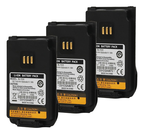 Awedas Paquete De 3 Baterias De 7.4 V 1500 Mah Bl1502 Bl2020