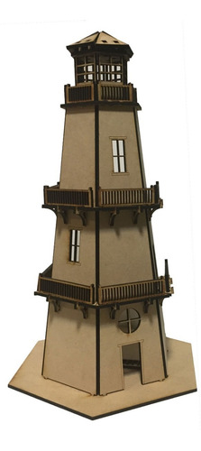 Imagen 2 de 10 de Souvenir Nautico Faro Fibrofacil 36cm Mdf Grande Candybar