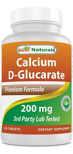Mejor Naturals Calcio D-glucarate 200 mg 120 tabletas