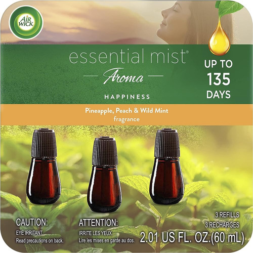 Air Wick Essential Mist Refill, 3 Ct, Felicidad, Difusor De 