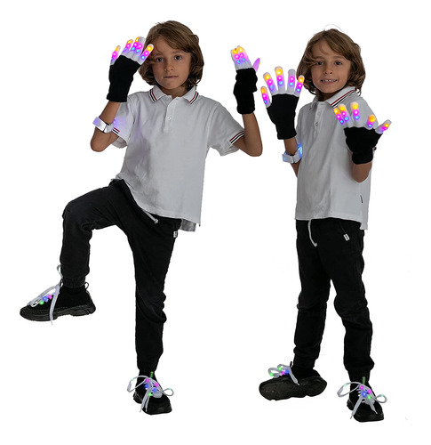 Joyin 3 Pcs Guantes Led Led Con Dedos De Luz, Pulsera Led, L