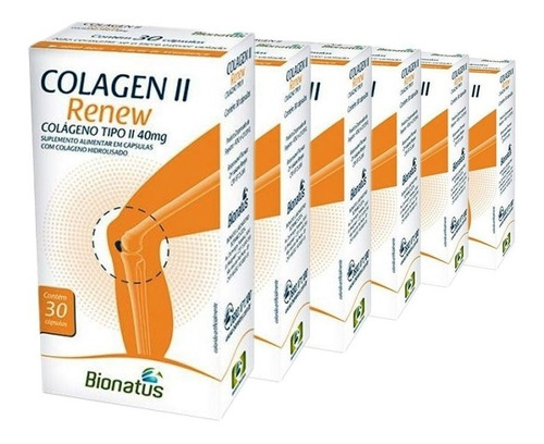 Imagem 1 de 2 de 6x Renew Colageno Tipo Ii + Vit + Min 30 Cps Bionatus
