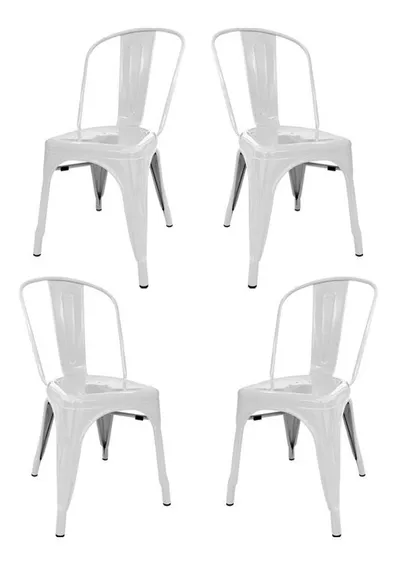 Set X4 Sillas Tolix - Desillas Cantidad de sillas por set 4 Color de la estructura de la silla Blanco