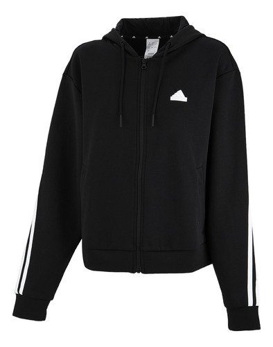 Campera adidas Future Icons 3 Stripes Mujer En Negro Y Blanc